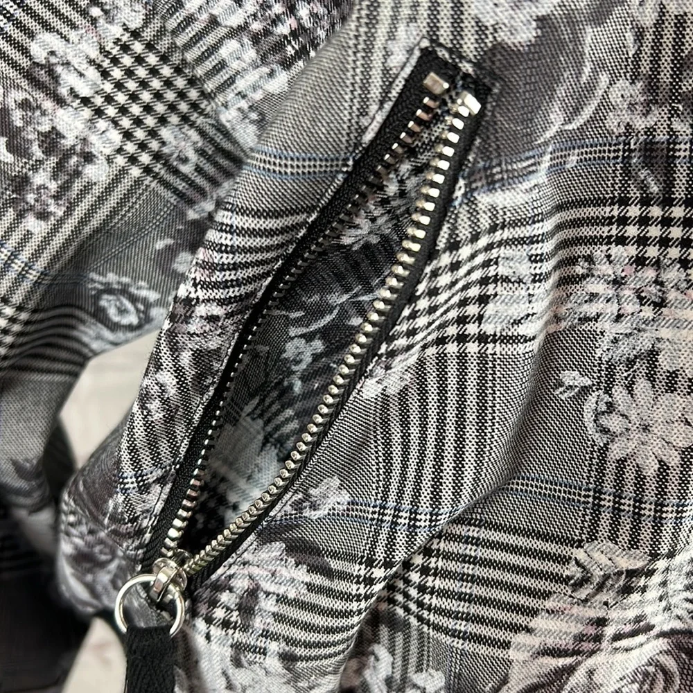 Rachel Roy Baldwin Floral Check Bomber Jacket Size Large - Picture 6 of 16